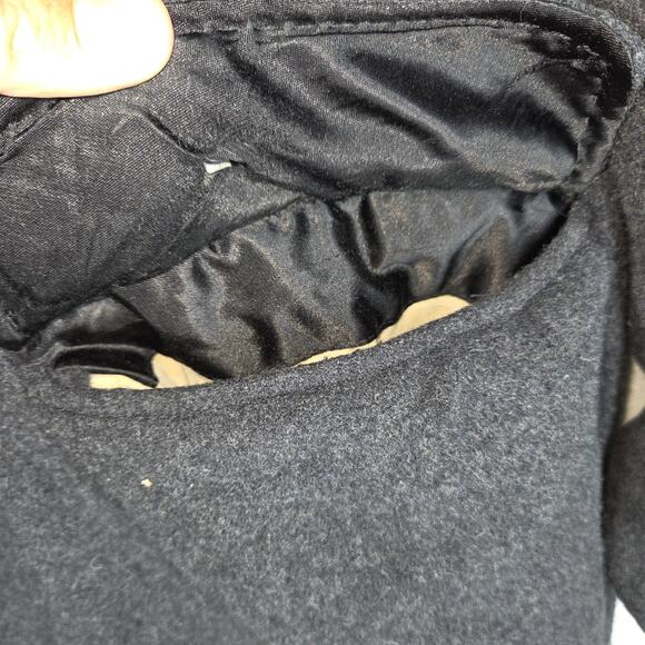 Vintage Jos A Bank Mens Trench Coat Gray Wool Blend Fall Winter Cold Weather - Picture 9 of 16